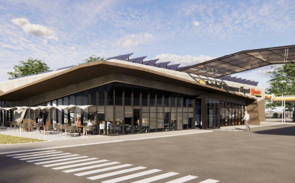 Illustration der Zukunft des Autohofs 